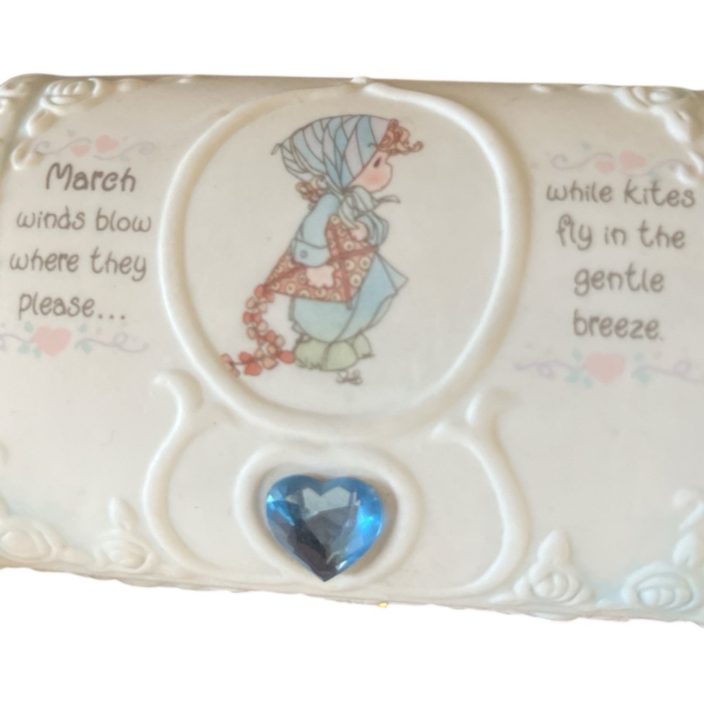 Vintage Precious Moments March trinket box